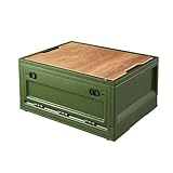 RMAN Campingbox Aufbewahrungsbox mit Deckel 35L Transportbox Faltbarer Storage Box für Auto Kofferraum Organize mit Handgriff 4 Rollen für Reisen im Freien, Camping, Familie, Camping Zubehör - Grün