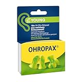OHROPAX Young Ohrstöpsel – für Ohren mit kleineren Gehörgängen – IN-Ohr-Stöpsel aus weichem Schaumstoff – Schalldämmwert SNR 35 dB – ideal für Ruhe, Konzentration und Freizeit – 10 Stück