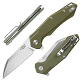 GANZO Firebird FH31-GR Klappbares Taschenmesser, D2-Stahlklinge, G10-Anti-Rutsch-Griff mit Clip, Jagd, Angeln, Camping, Outdoor, Flipper, EDC-Taschenmesser (Grun)
