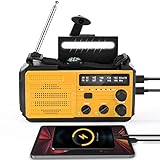 MILFECH 8000mAh Solar Radio, Kurbelradio Tragbar AM/FM Dynamo Wetter Notfallradio, LED Taschenlampe & Leseleuchte, Type-C Aufladen, SOS Alarm, IPX3, Kompass für Camping Outdoor