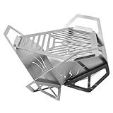 Disnace Tragbarer Faltbarer Campinggrill, Kleiner Edelstahl Camping-Grill Lagerfeuer-Grill für Camping, Faltgrill Outdoor Picknick Terrasse und Garten, Inklusive Tragetasche, 18.5 * 13cm
