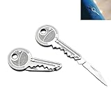 2 StüCkr SchlüSselmesser Multifunktionswerkzeug, Klappmesser SchlüSselanhäNger SchlüSsel Kleines Taschenmesser BrieföFfner In SchlüSselform Paketmesser Aus Edelstahl Key Knife SchlüSselbund Messer