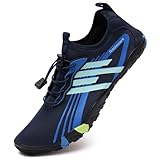 IceUnicorn Wasserschuhe Damen Badeschuhe Schwimmschuhe Strandschuhe Unisex Herren Bequem Modisch Bunt(Nary,44EU)