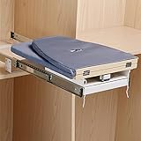 Ausziehbares BüGelbrett, Grau Bügelbrett Klappbar Tischbügelbrett 180° Drehung Bügelbrett Schrank Zusammenklappbares Push-Pull Bügelbrett 81x31x15cm Grau