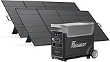 FOSSiBOT F3600 Pro 3840Wh LiFePO4 Tragbare Powerstation mit 2x420W Solarpanel, Solar Generator 3x230V AC Ausgang 3600W (7200W Peak), Stromspeicher, LED-Licht für Outdoor Camping, Wohnmobile, Reisen