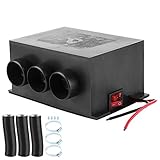 BOROCO Auto Heizung 12 V 600 W, Autoheizung 3-Loch Tragbare Winterheizung Wärmer Windschutzscheibenentfroster Nebelentfernung, UTV-Heizung 12 Volt Montage Autoinnenausstattung