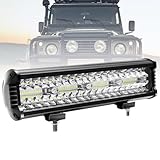 CCLIFE Led Arbeitsscheinwerfer 12V Scheinwerfer 240W Auto Traktor 12 Zoll IP67 Offroad 6500K Wasserdicht Arbeitslicht Spotlight für SUV UTV ATV LKW, 1 Stück CushHom