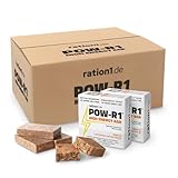 High Energy Bar, 48er Pack POW-R1® Energieriegel, ration1 Energy Riegel pro Packung 250g, passt in jede Tasche und jeden Wanderrucksack, Energiespender bei Outdoor-Aktvitäten, 20 Jahre haltbar