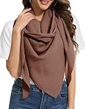 Bbonlinedress Schal Damen Baumwolltuch Halstuch elegant Dreieckstuch Multifunktionstuch Shawl Musselintuch 200 * 140 * 140cm Brown
