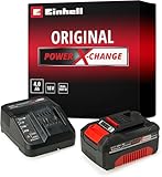Original Einhell Starter Kit 4,0 Ah Akku und Ladegerät Power X-Change (Li-Ion, 18 V, 75 min Ladezeit, passend für alle Power X-Change Geräte) 1er Pack