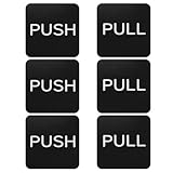 PATIKIL 3er Set Schiebe- und Drücktür Aufkleber 3 Stück Schieben und Drücken Schilder Acryl Selbstklebend Für Türen Glas Fenster Geschäfte Läden Quadratisch Schwarz