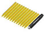 Kreide gelb 12 Stück inklusive Sägenspezi Kreide-Halter für 11 mm bis Ø 12 mm (auch in verschiedenen Farben auswählbar) Signierkreide 11 x 110 mm Forstkreide wasserfest
