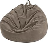 Nobildonna Sitzsackstuhl für Kinder und Erwachsene, nur Bezug (Keine Füllung) für Sofa-Stofftiere, 110 x 89 cm(Warmes Grau)
