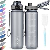 OKKLE Trinkflasche 1L BPA freie Wasserflasche mit Verschlussdeckel und auslaufsicher, geeignet für Fitnessstudio, Schule, Radfahren, Outdoor, Sport, Fitness