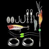 13-teiliges Angelset mit Schnüren, Ködern und Vorfächern für Outdoor Survival und Angeln in allen Wasserbedingungen (A)