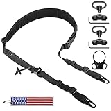 QD Sling Punkt Gewehrriemen, Taktischer Riemen, Schnell Verstellbar, HK-Stil (Black, Standard)