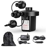 Elektrische Luftpumpe, schnelle elektrische Luftpumpe, Luftpumpe mit 3 Luftdüsen, für Camping im Freien, aufblasbare Teppiche, Aufpumpen und Ablassen von Pools