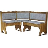 k koma Polster Eckbank Kiefer Holz, Eiche Farbe mit Polsterung MASSIVHOLZ - NEU BEIGE (100 x 100)
