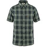 Fjällräven Herren Övik Travel Shirt SS M Shirts Short Sleeve, Dark Navy-Patina Green, L