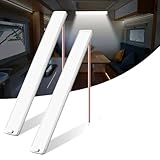 Yuragim 12v Led Lampe Wohnmobil,2 Stück 10W 228 LEDs 6000K Innenbeleuchtung Leiste mit Schalter,Ultradünne Innenraumbeleuchtung Lichtleiste für Auto Van Bus Caravan Boot Wohnmobil Küche Bar LKW Camper
