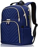 Kuosdaz Rucksack Damen, 15.6 Zoll Schulrucksack Mädchen Teenager mit USB Ladeanschluss, Laptop Rucksack Stylischer Daypack Wasserdichte für Schule, Uni, Reisen, Arbeit, 30L, Blau