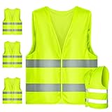 YACA Warnwesten Auto 5er Set - Warnweste Sicherheitsweste Auto Westen Neongelb Pannenweste Reflektorweste Auto, KFZ Pannenhilfe, Waschbar, Warnwesten für Autofahrern Fahrern Arbeitskräften