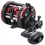 Sougayilang Trolling Reel Level Wind Conventional Reel Graphit Body Fishing Reel, Durable Stainless-Steel, Large Line Capacity-40L