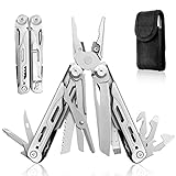 HONZIN Multitool Zange 18-in-1 Edelstahl Taschen Multitool, Drahtschneider, Schere, Schraubendreher, Flaschen- und Dosenöffner, mit Nylonscheide, Outdoor-Camping-Überlebensausrüstung, Reparieren