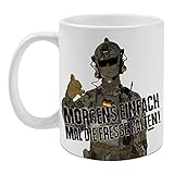 Fresse Halten Bundeswehr Tasse Weiß Soldat Kaffeetasse