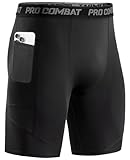Niksa 1 oder 3 Pack Herren Kompressionsshorts, Sport Unterhosen Männer Schnelltrocknendes Laufunterwäsche, Atmungsaktiv Laufhose Herren Kurz mit Handytasche