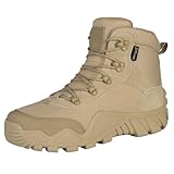 FREE SOLDIER Stiefel Herren Wanderstiefel Tactical Kampfstiefel Outdoor Military Boots Männer Wanderschuhe zum Trekking, Jagen, Arbeiten, Armee Training, Combat(Sandfarbe, 44EU)