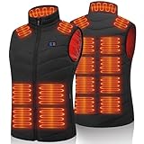 Beheizbare Westefür Herren und Damen, Heizweste mit 15 Heizpads, Beheizbare Weste Damen Körperwärmer für Radfahren, Skifahren, Geschenk für Weihnachten und Erntedankfest (Akku nicht enthalte)