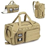 BAGZY Taktischer Reisetasche Sporttasche 40l Trainingstasche Herren Mit Schuhfach Für Herren Reise Sport Fitness Weekender Zelten Khaki