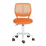 FurnitureR Kleiner Videospielstuhl, ergonomischer Schreibtischstuhl ohne Armlehnen, kompakter Drehstuhl mit Sitzhöhenverstellung und leisen Gummirädern, modernes Design für Gaming und Arbeiten