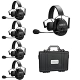Came-TV 5er-Pack Kuminik8 1.9GHz drahtloses Intercom-Headset, Vollduplex-Intercom-Kommunikationssystem, 450m Lange Entfernung mit Rauschunterdrückung & Null Latenz für Kirche Film Produktion Drohne