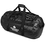 The Friendly Swede Wasserfeste Reisetasche Duffle Bag Rucksack - 30L / 60L / 90L - Seesack, Sporttasche Duffel Dry Bag mit Rucksackfunktion - SANDHAMN (Schwarz, 90L)