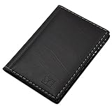 myledershop Kredit- und Visitenkartenetui mit Kontrastnaht 12 Fächer MJ-Design-Germany (Design 3 / Schwarz)