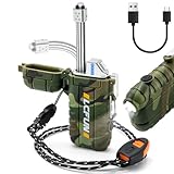 LcFun Feuerzeug Elektrisch, 360° Flexible Hals Lichtbogen Feuerzeug, USB C Feuerzeuge Wiederaufladbar, Plasma Feuerzeuge mit LED-Batterie-Anzeige & Taschenlampe für Camping, Kerze