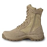 LUDEY Militärstiefel Herren Gemütlich Einsatzstiefel Kampfstiefel Wasserdichte Beige Tactical Boots Armeestiefel mit seitlichem YKK-Reißverschluss Modell-928-43EU