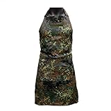 Café Viereck ® Bundeswehr Flecktarn BBQ Grillschürze Kochschürze Unisex für Männer und Frauen - mit Patchfläche und Taschen