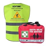 Erste-Hilfe-Set, reflektierender Weste – Geschenk für Rentner, Senioren, Eltern oder Freunde – Lustige Sicherheitsweste & Notfalltasche eine Abschiedsdekoration für Frauen und Männer