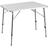 Casaria® Campingtisch klappbar Klapptisch Camping Beine höhenverstellbar 80x54cm Holz Alu Tisch faltbar Weiß abgerundete Kanten Garten Balkon Picknick