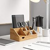 Holz Schreibtisch Organizer, NETUME Bambus Schreibtischorganizer/Stiftehalter Schreibtisch/Stiftebox Tisch Organizer für Aufbewahrung,Desk Organizer für Schule Zuhause Büro Organizer