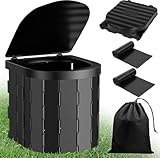 ITMNMNL Campingtoilette,Camping Toiletten,Mobile Toilette max 150 kg Campingtoilette Faltbar,Trenntoilette Camping für Draußen oder Drinnen,Camping WC,Toilettenbag+Aufbewahrungsbeutel - Schwarz