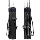 Powcan Rutentasche, Angeltasche Rod Case Angelkoffer wasserdichte Fischerei Werkzeug Aufbewahrungstasche, Längen:123cm,Verchiedene Taschen für Outdoor Angel (schwarz)