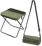 Tragbarer Hocker For Bergsteigen Und Wandern, Faltbarer Rucksackhocker, Kleiner Faltbarer Hocker, Hält Bis Zu 150 Kg, Outdoor-Klappstuhl Mit Reißverschluss For Reisen, Camping, Angeln(Green,L)