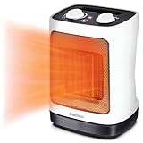 Pro Breeze 2000W Mini Keramik Heizlüfter energiesparend mit automatischer Oszillation, Zwei Leistungsstufen, Kleine Elektroheizung leise für Wohnzimmer, Büro, Terasse - Weiß