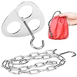 Camping Dreibein Grillzubehör, Lagerfeuer Stativ Grillzubehör Tragbares Edelstahl Camping Kochgeschirr Zubehör mit Hebekette,zum Aufhängen von Kochgeschirr Camping Outdoor Kochen