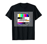 90er Outfits & 80er Motto Party Oldschool Geschenk Testbild Sendepause 80er Jahre 90er Party Unisex T-Shirt Schwarz S Retro Kurzarm Klassische Passform Crew-Ausschnitt Pull-On Alle