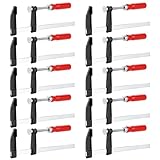 SHUESS 10 Stück Stück Schraubzwinge Komponentengriff 50x150 / 50x200, Spannweite 200 mm, Spanntiefe 50 mm, Temperguss-Stahl Spannbacken, Hohlprofilschiene (50x200)